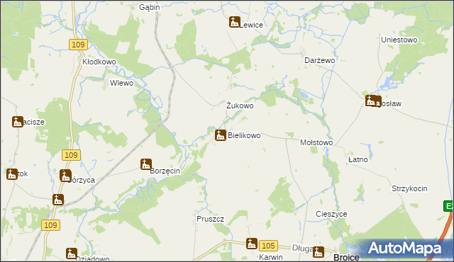mapa Bielikowo, Bielikowo na mapie Targeo