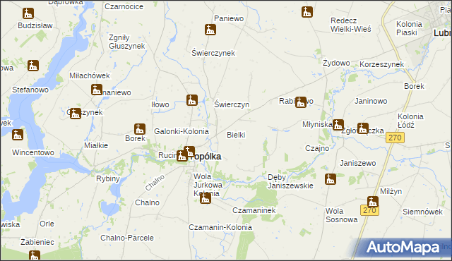 mapa Bielki, Bielki na mapie Targeo