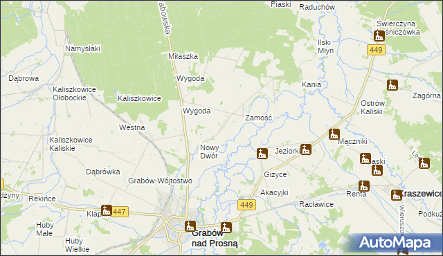 mapa Biernacice gmina Sieroszewice, Biernacice gmina Sieroszewice na mapie Targeo