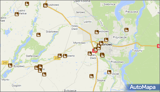 mapa Bieskowo, Bieskowo na mapie Targeo