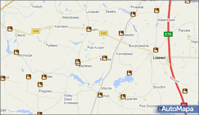 mapa Błachta, Błachta na mapie Targeo