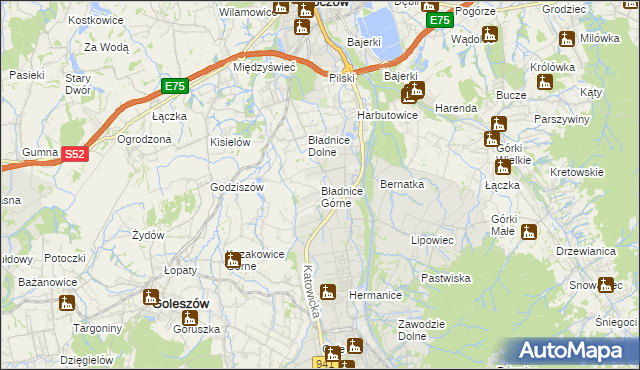 mapa Bładnice Górne, Bładnice Górne na mapie Targeo