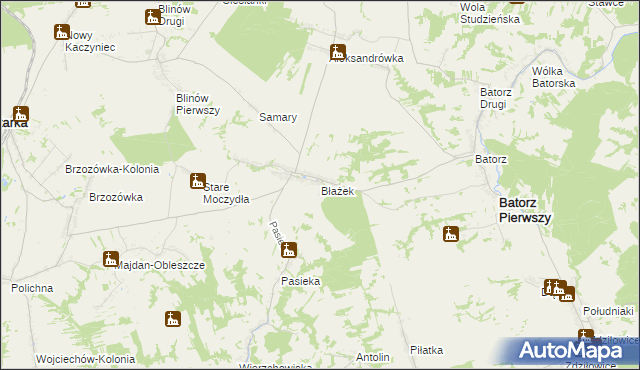 mapa Błażek, Błażek na mapie Targeo