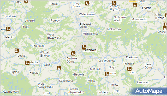 mapa Błażowa, Błażowa na mapie Targeo