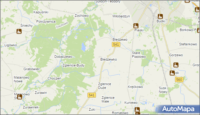 mapa Bledzewko, Bledzewko na mapie Targeo