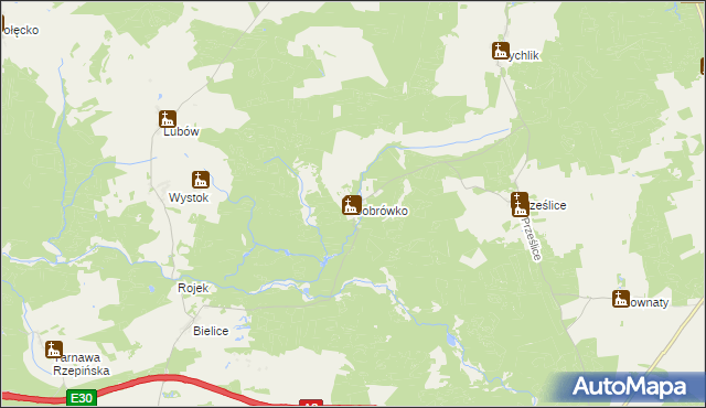 mapa Bobrówko gmina Torzym, Bobrówko gmina Torzym na mapie Targeo