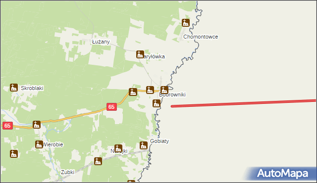 mapa Bobrowniki gmina Gródek, Bobrowniki gmina Gródek na mapie Targeo