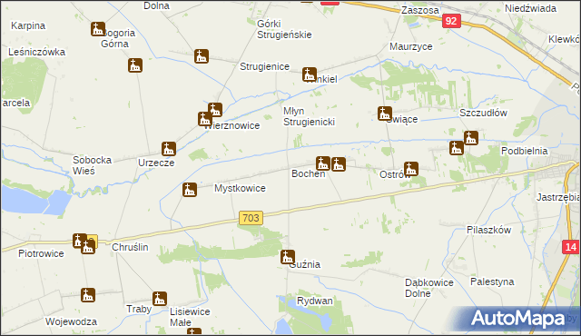 mapa Bocheń, Bocheń na mapie Targeo