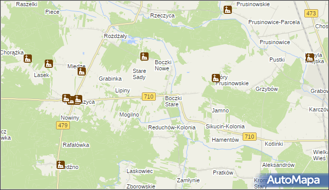 mapa Boczki Stare, Boczki Stare na mapie Targeo