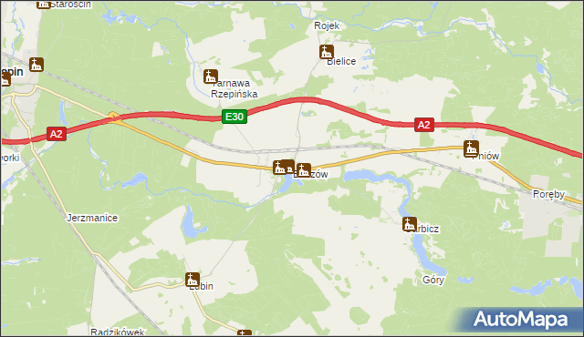 mapa Boczów gmina Torzym, Boczów gmina Torzym na mapie Targeo