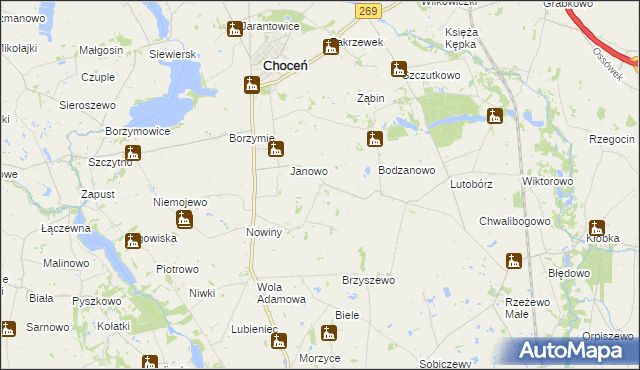 mapa Bodzanówek gmina Choceń, Bodzanówek gmina Choceń na mapie Targeo