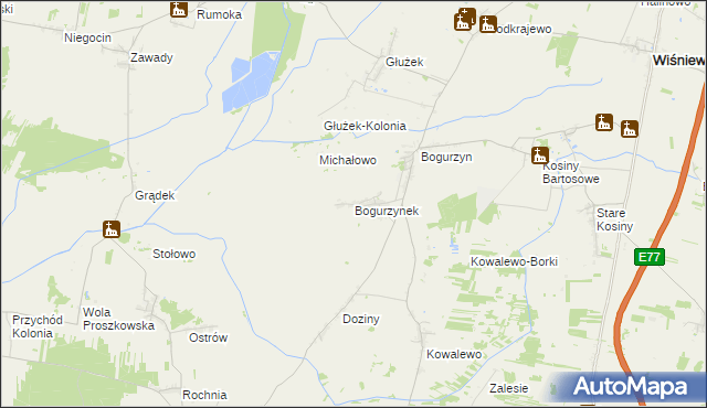 mapa Bogurzynek, Bogurzynek na mapie Targeo