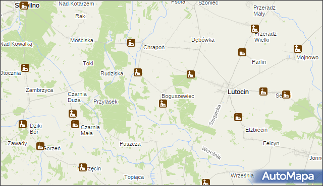 mapa Boguszewiec, Boguszewiec na mapie Targeo