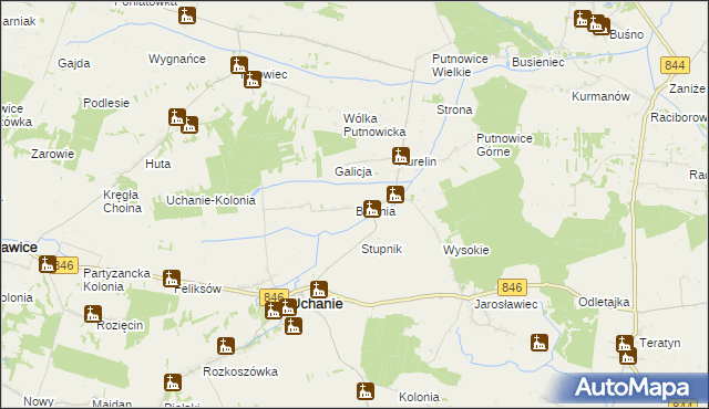 mapa Bokinia, Bokinia na mapie Targeo