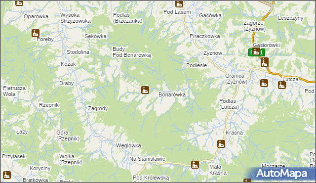 mapa Bonarówka, Bonarówka na mapie Targeo