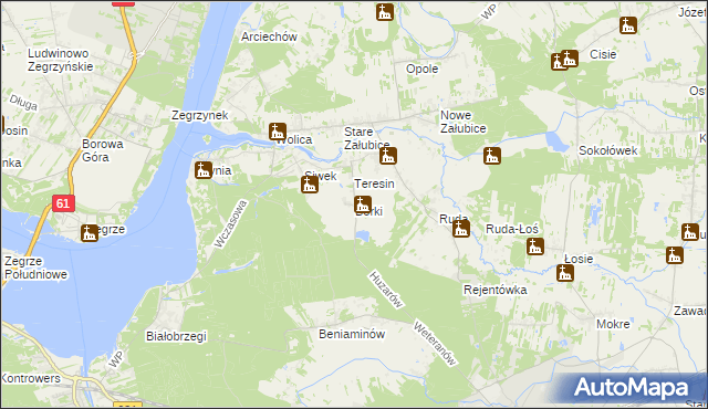 mapa Borki gmina Radzymin, Borki gmina Radzymin na mapie Targeo