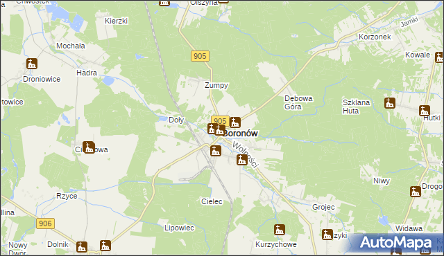 mapa Boronów, Boronów na mapie Targeo