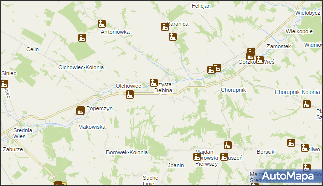 mapa Borów gmina Gorzków, Borów gmina Gorzków na mapie Targeo