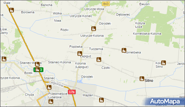 mapa Borowina Sitaniecka, Borowina Sitaniecka na mapie Targeo