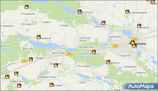 mapa Borowo-Młyn, Borowo-Młyn na mapie Targeo