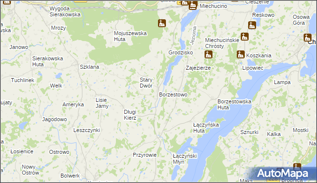 mapa Borzestowo, Borzestowo na mapie Targeo