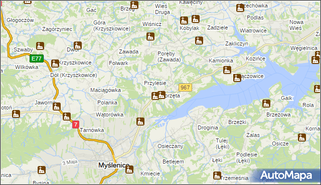mapa Borzęta, Borzęta na mapie Targeo