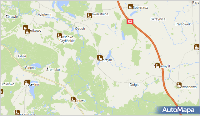 mapa Borzym, Borzym na mapie Targeo