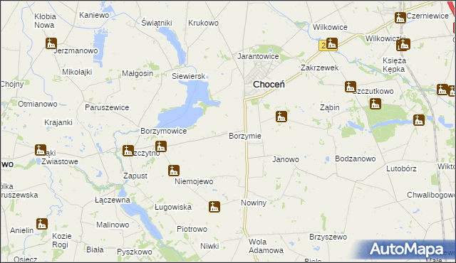 mapa Borzymie, Borzymie na mapie Targeo