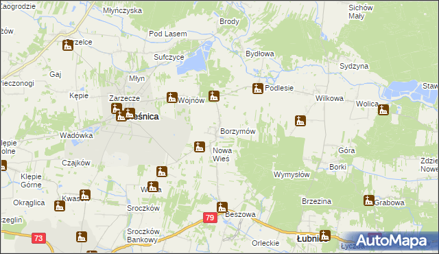mapa Borzymów, Borzymów na mapie Targeo