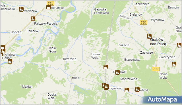 mapa Boska Wola, Boska Wola na mapie Targeo