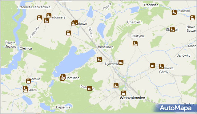 mapa Boszkowo-Letnisko, Boszkowo-Letnisko na mapie Targeo