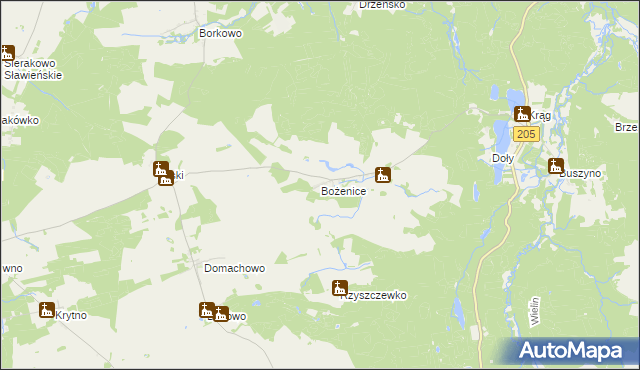 mapa Bożenice, Bożenice na mapie Targeo