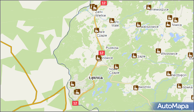 mapa Bronowice gmina Trzebiel, Bronowice gmina Trzebiel na mapie Targeo