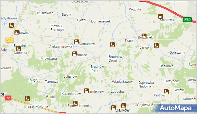 mapa Brudnów Pierwszy, Brudnów Pierwszy na mapie Targeo