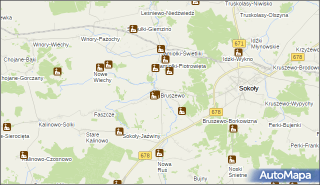 mapa Bruszewo, Bruszewo na mapie Targeo