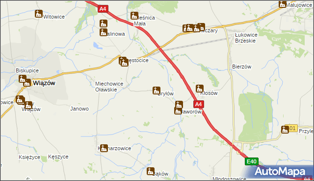 mapa Bryłów, Bryłów na mapie Targeo