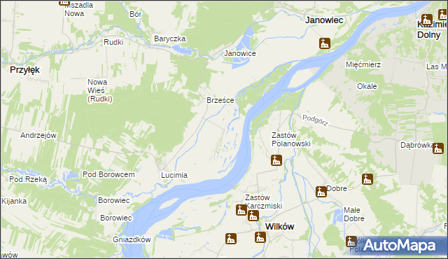 mapa Brześce-Kolonia, Brześce-Kolonia na mapie Targeo