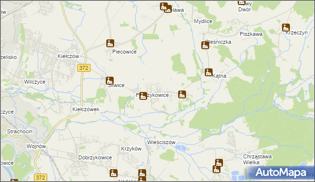 mapa Brzezia Łąka, Brzezia Łąka na mapie Targeo