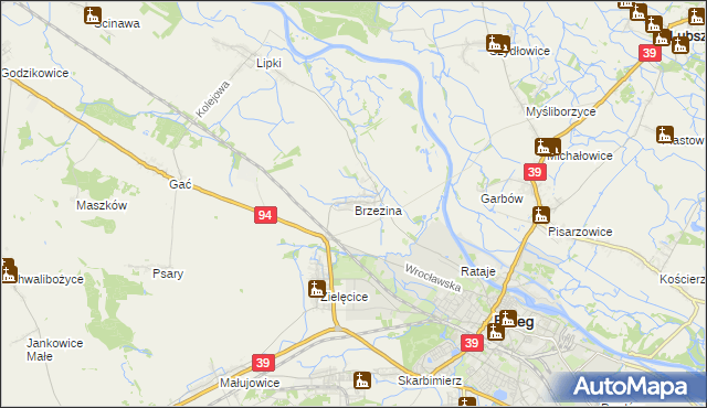 mapa Brzezina gmina Skarbimierz, Brzezina gmina Skarbimierz na mapie Targeo