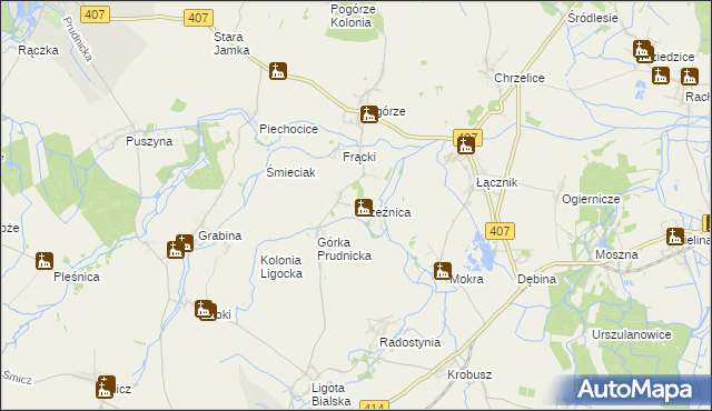 mapa Brzeźnica gmina Biała, Brzeźnica gmina Biała na mapie Targeo