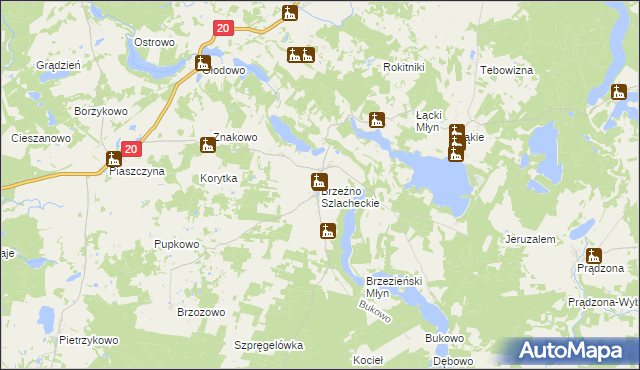 mapa Brzeźno Szlacheckie, Brzeźno Szlacheckie na mapie Targeo