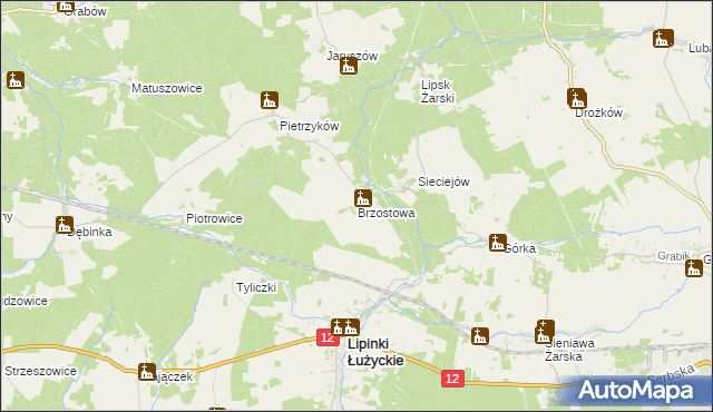mapa Brzostowa, Brzostowa na mapie Targeo