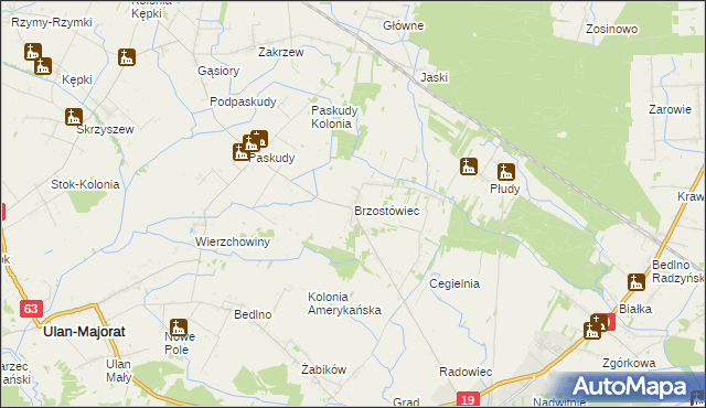 mapa Brzostówiec, Brzostówiec na mapie Targeo