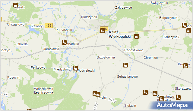 mapa Brzóstownia, Brzóstownia na mapie Targeo