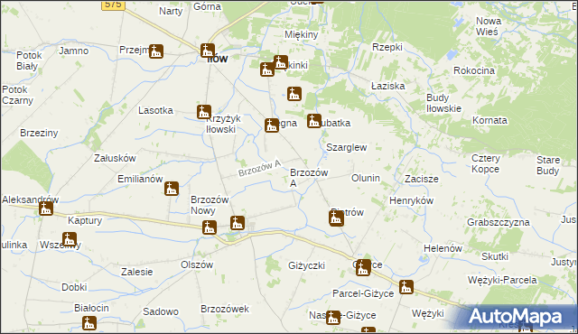 mapa Brzozów A, Brzozów A na mapie Targeo