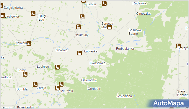 mapa Brzozowe Błoto, Brzozowe Błoto na mapie Targeo