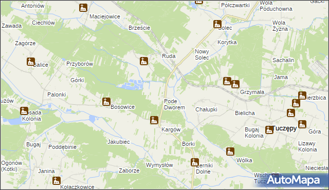 mapa Brzozówka gmina Tuczępy, Brzozówka gmina Tuczępy na mapie Targeo