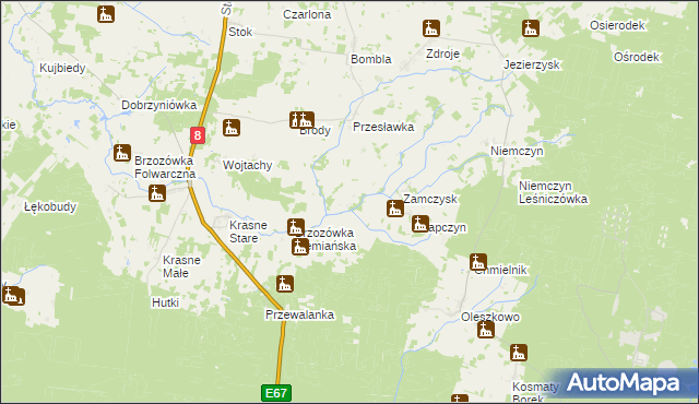 mapa Brzozówka Strzelecka, Brzozówka Strzelecka na mapie Targeo