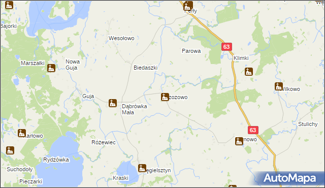 mapa Brzozowo gmina Węgorzewo, Brzozowo gmina Węgorzewo na mapie Targeo
