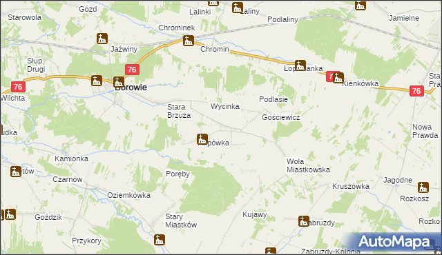 mapa Brzuskowola, Brzuskowola na mapie Targeo